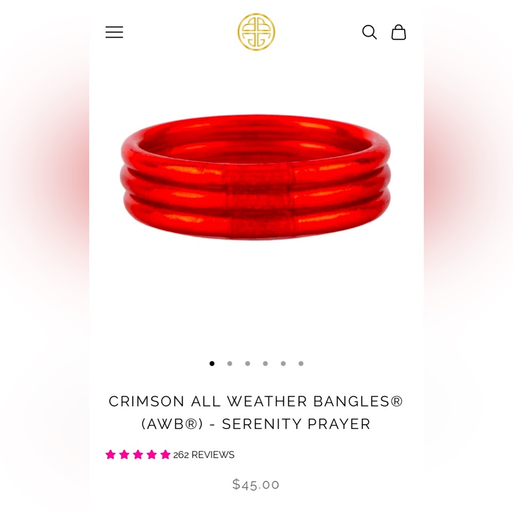 BuDha Girl NWT Crimson Serenity Prayer All Weather Bangles.Sold out on website.